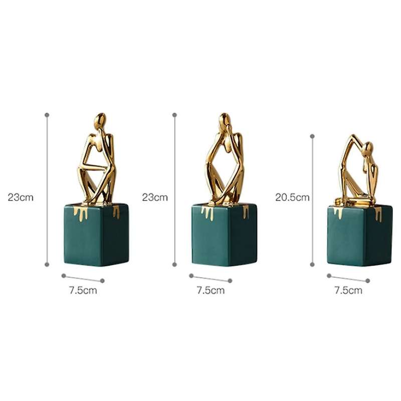 Abstract Thinker Character Statue Ceramic Home Office Desktop Decor D