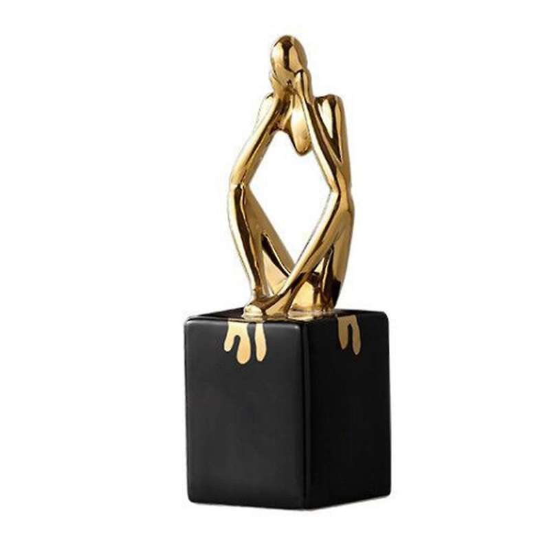 Abstract Thinker Character Statue Ceramic Home Office Desktop Decor E
