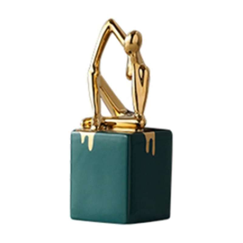 Abstract Thinker Character Statue Ceramic Home Office Desktop Decor C