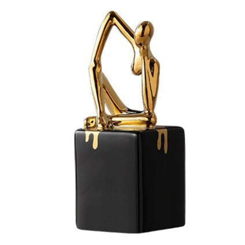Abstract Thinker Character Statue Ceramic Home Office Desktop Decor F