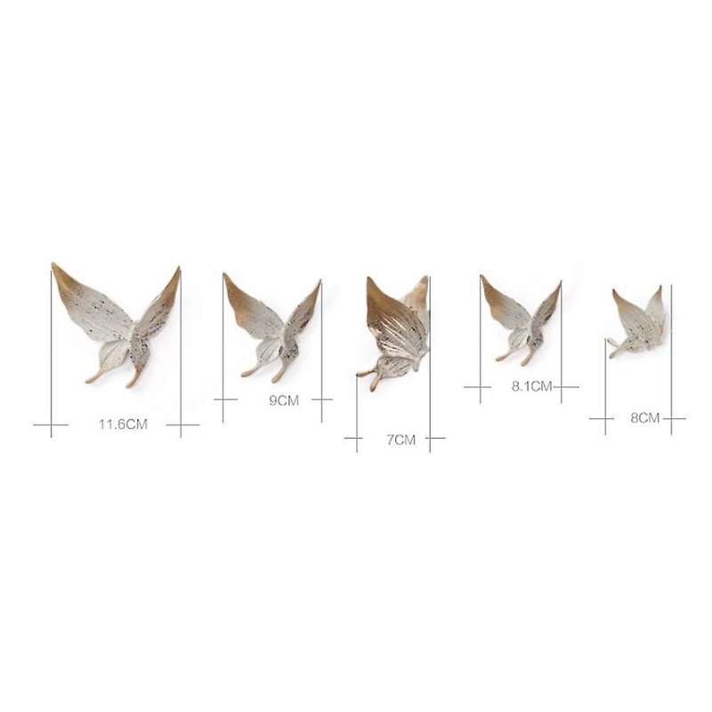 5pcs 3d Stereo Resin Wall Hanging Butterfly Wall Sticker Ornaments