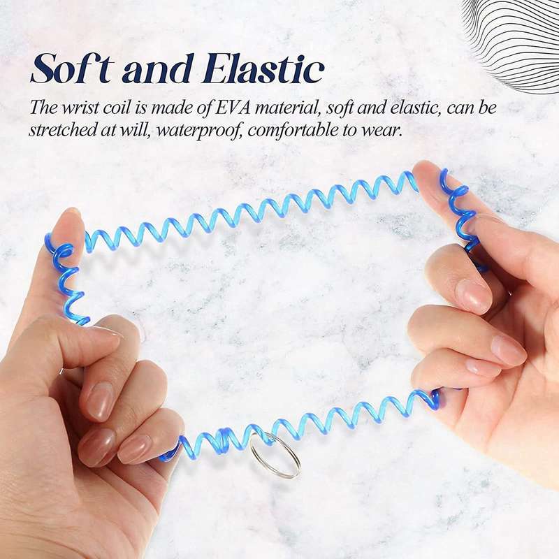 100 Pcs Colorful Spring Wrist Coil Keychain Wrist Wrist Band Key