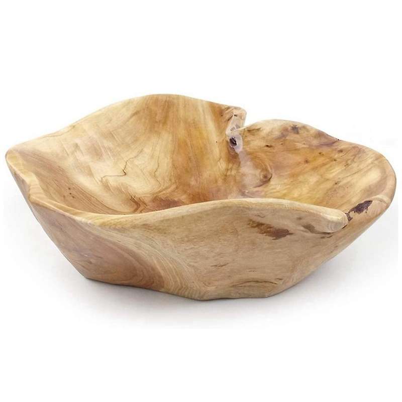 Wooden Fruit Salad Serving Bowl Hand-carved Root Bowls 25-29cm
