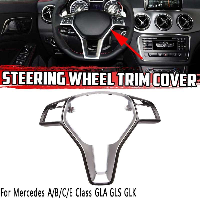 Car Black Silver Steering Wheel Cover for Mercedes A/b/c/e Class Gla