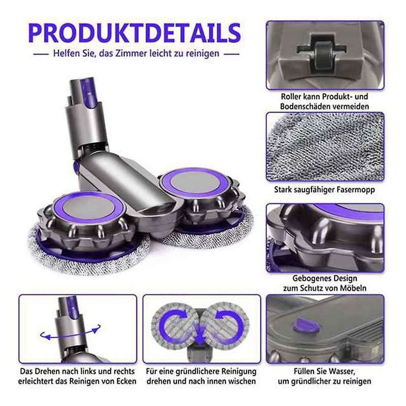 Electric Cleaning Mop Head for Dyson V7 V8 V10 V11 Vacuum Cleaner