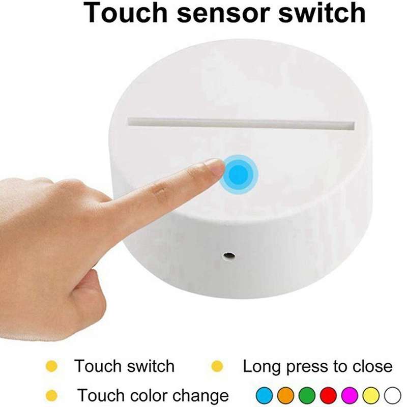 12 Pack 3d Night Led Light Lamp Base + Remote Control + Usb Cable