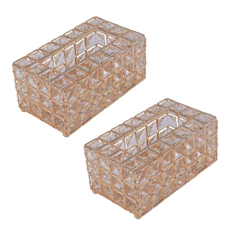 Style Metal Crystal Tissue Box Removable Tissue Tissue Napkin Holder
