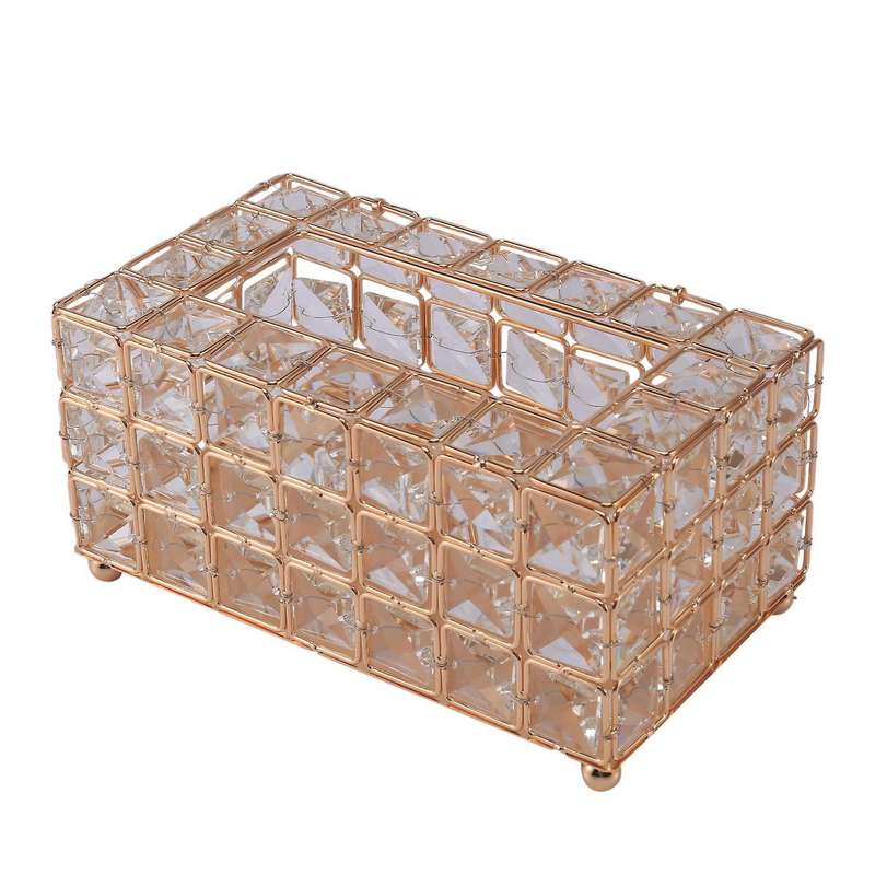 Style Metal Crystal Tissue Box Removable Tissue Tissue Napkin Holder