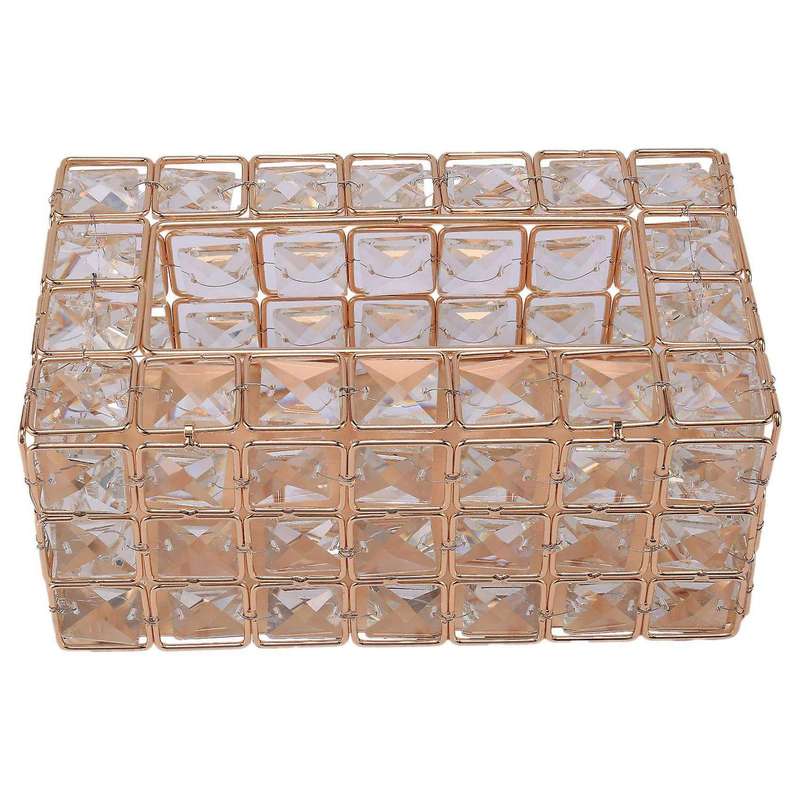 Style Metal Crystal Tissue Box Removable Tissue Tissue Napkin Holder