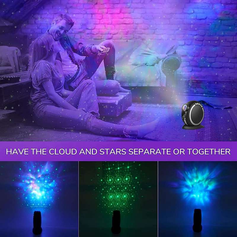 Led Light, Star Projector with Nebula, Remote Control and Bluetooth