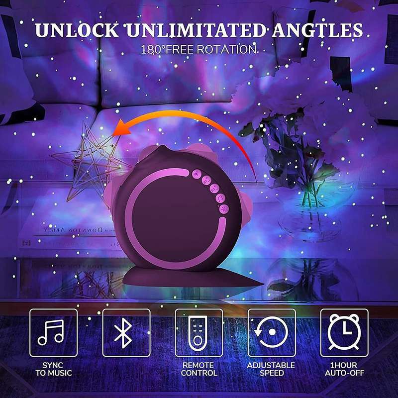 Led Light, Star Projector with Nebula, Remote Control and Bluetooth