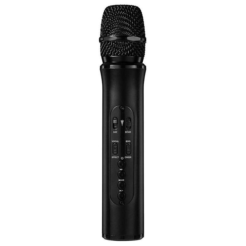 Bluetooth Karaoke Mic Dual Speake for Pc Iphone Android Black