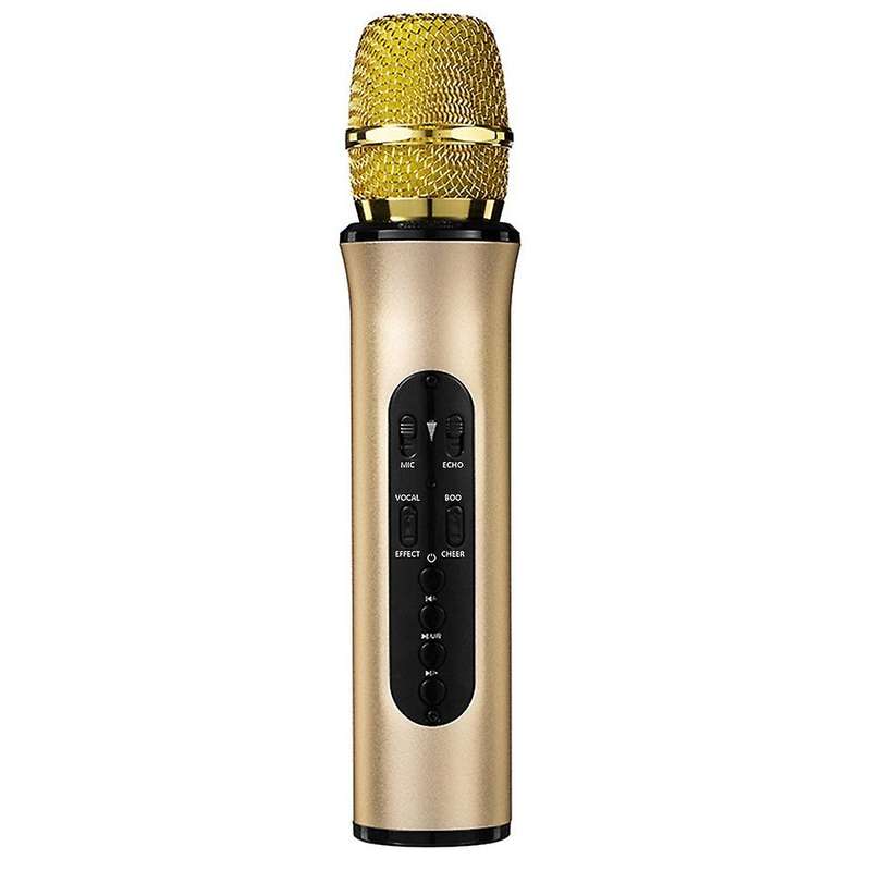 Bluetooth Karaoke Mic Dual Speake for Pc Iphone Android Gold