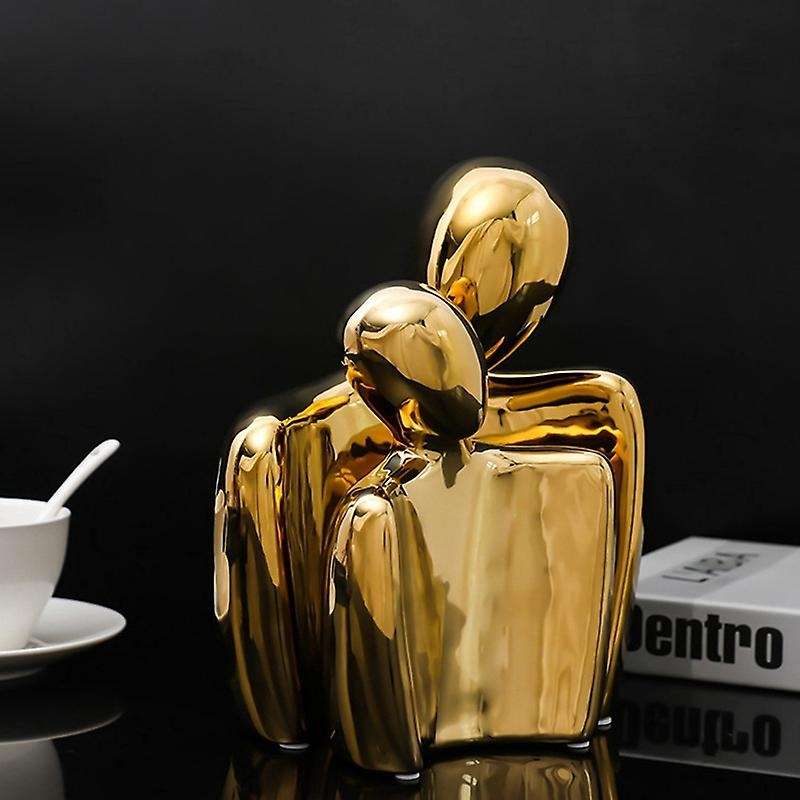 Embrace Couple Ceramic Sculpture Love Status Romantic Decoration
