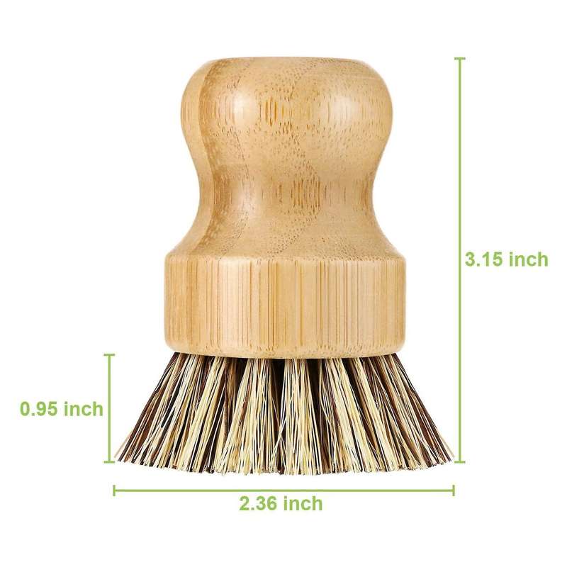 20 Pcs Bamboo Dish Brush,coconut Bristles Pot Brushes ,2 Colors