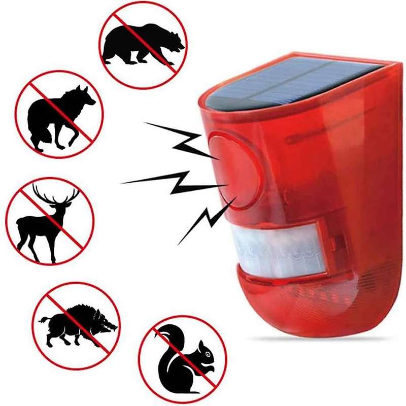 Solar Light Rechargeable Waterproof Led Alarm with Motion Sensor