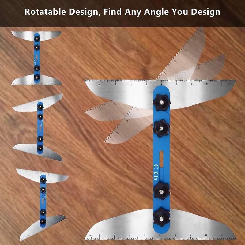 Stair Tread Template Tool, Stair Measurement and Scribing Tool,blue