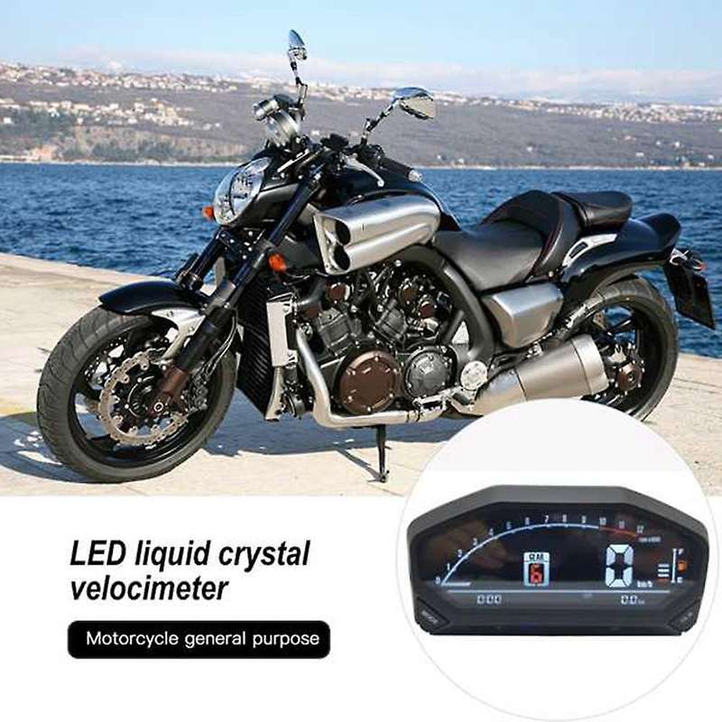 Motorcycle Digital Lcd Speedometer W/bracket for 1,2,4 Cylinders