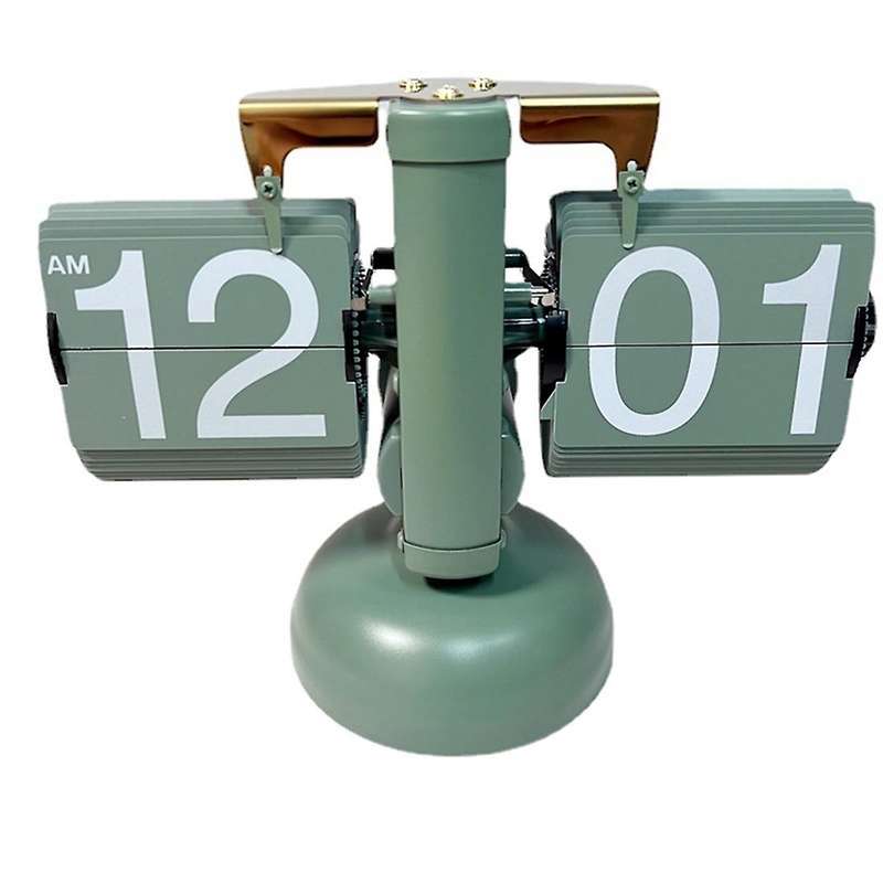 Flip Desk Clock - Home Office School Decoration, Green
