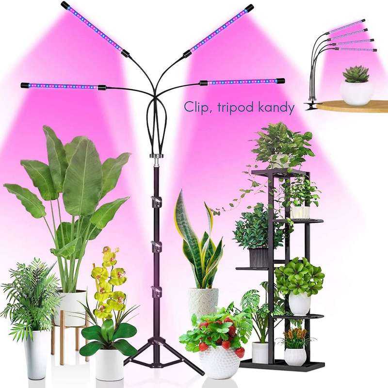 Grow Lights,for Indoor Plants,stand & Clip,adjustable Tripod, Us Plug