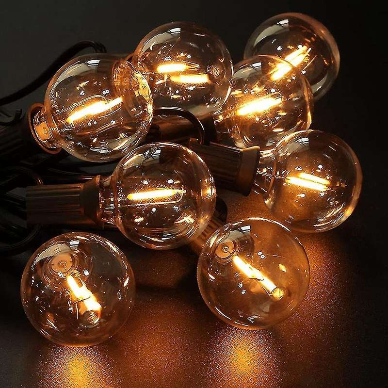 G40 Solar Powered Lights with Remote Control Lights 50ft 25 Bulbs