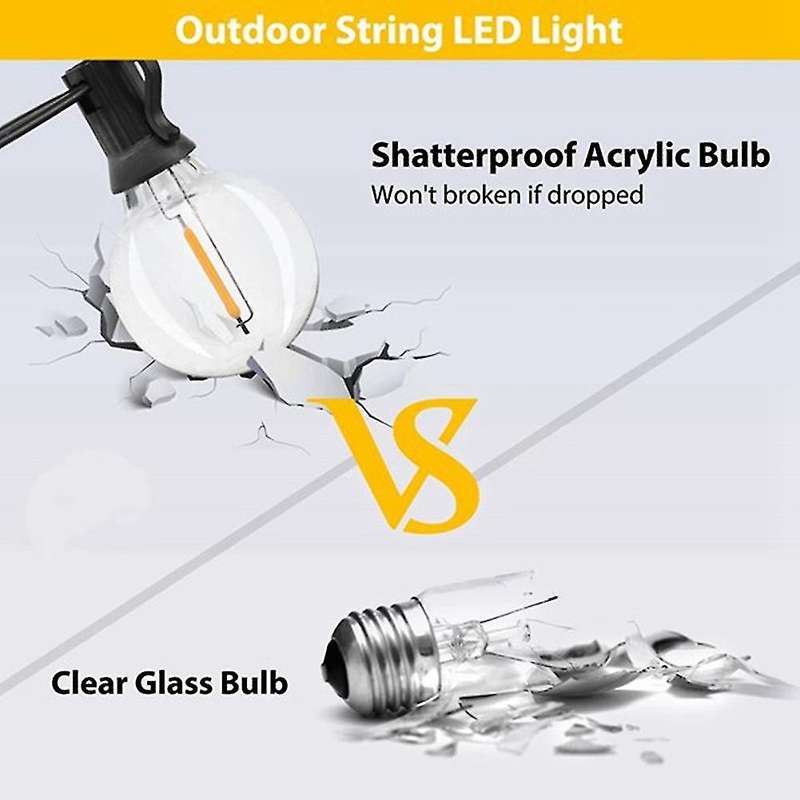 G40 Solar Powered Lights with Remote Control Lights 50ft 25 Bulbs