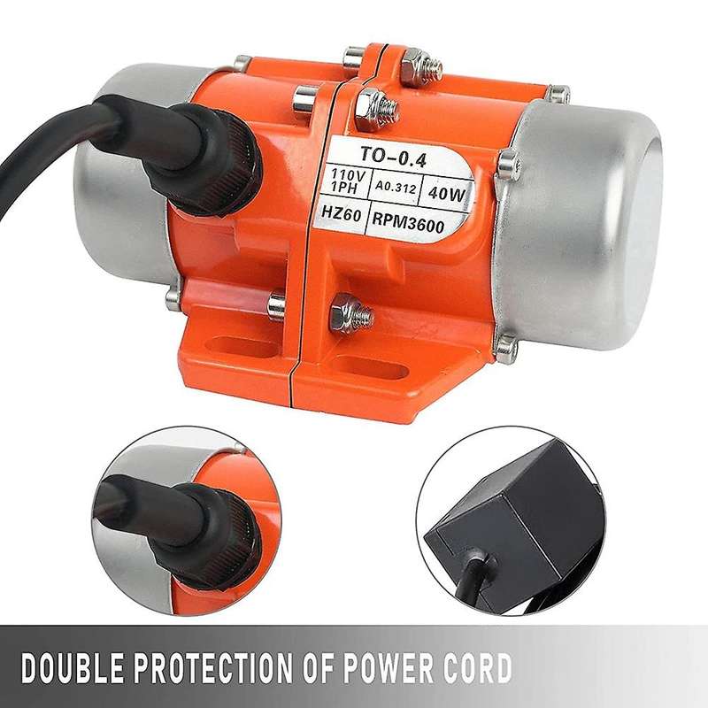 Concrete Vibrator Vibration Motor 40w Aluminum Alloy Ac 110v 3600rpm