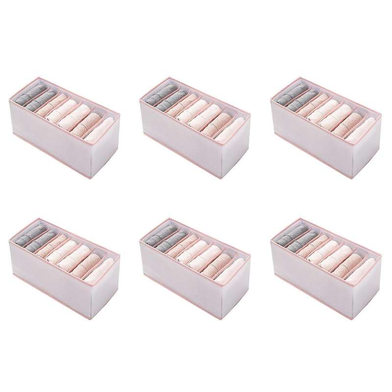 Pp Wardrobe Clothes Organizer Jeans Compartment Storage Box, Pink, S