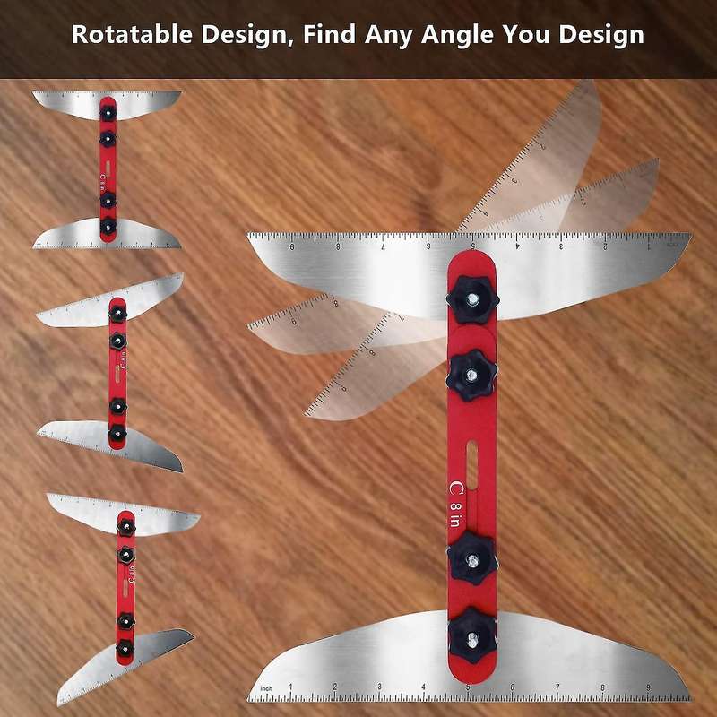 Stair Tread Template Tool, Stair Measurement and Scribing Tool,red