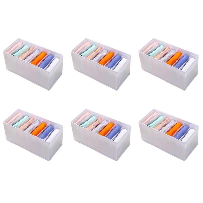 Pp Wardrobe Clothes Organizer Jeans Compartment Storage Box, White, S