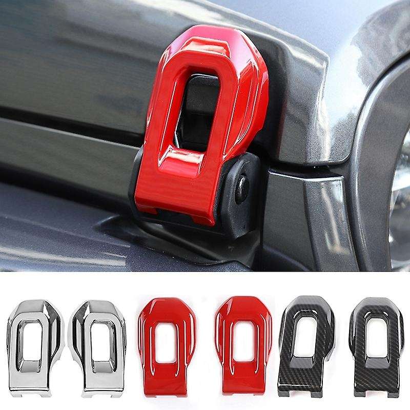 Car Hood Latch Lock Catch Decoration Cover for Wrangler JL JT 2018-2021 Car Sticker Red