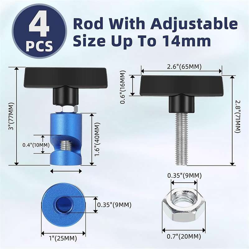 Car Hood Prop Strut Clamp Lift Support Clamp 0.55 Inch Hood Lift Support Clip for Car Rod Retaining