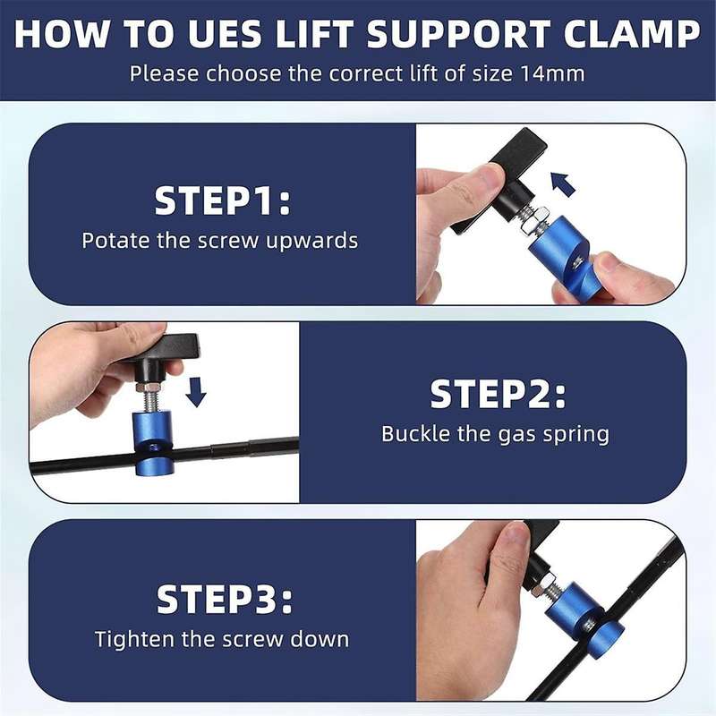 Car Hood Prop Strut Clamp Lift Support Clamp 0.55 Inch Hood Lift Support Clip for Car Rod Retaining