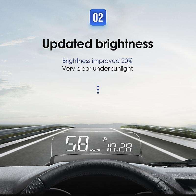 Car HUD Display, Head Up Display Screen Car HUD Head Up Display OBD2 Interface Plug & Play Vehicle S