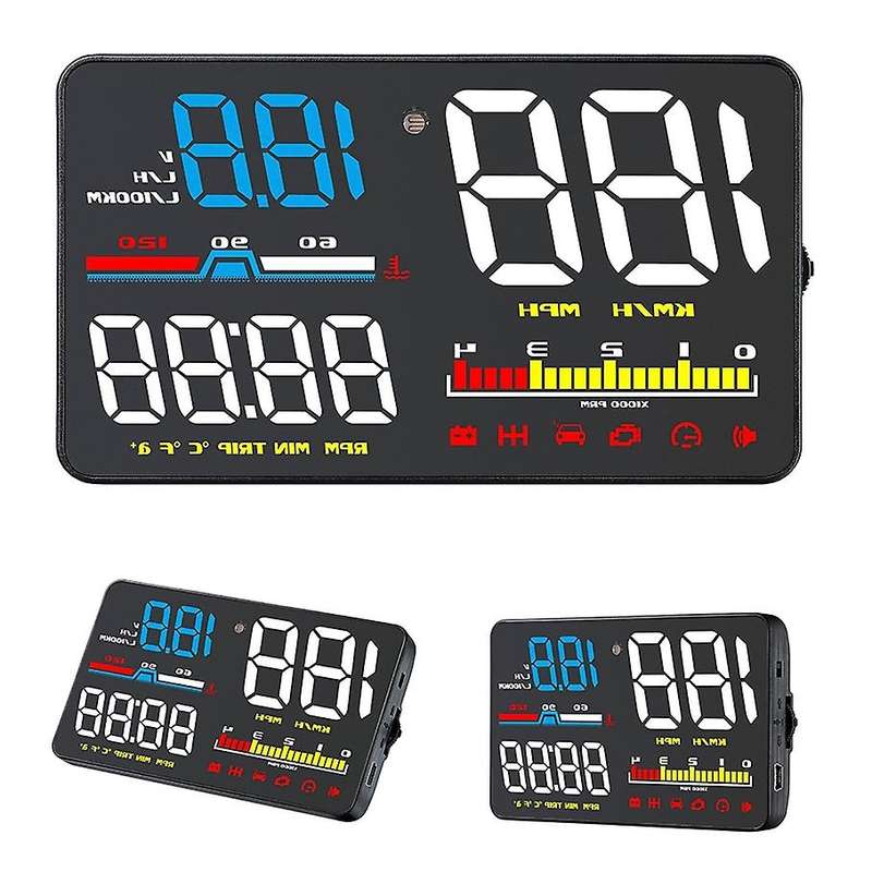 Car HUD Head-Up Display Auto HUD OBD2 Digital Speedometer Windshield Screen Projector D5000