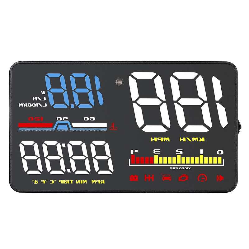 Car HUD Head-Up Display Auto HUD OBD2 Digital Speedometer Windshield Screen Projector D5000
