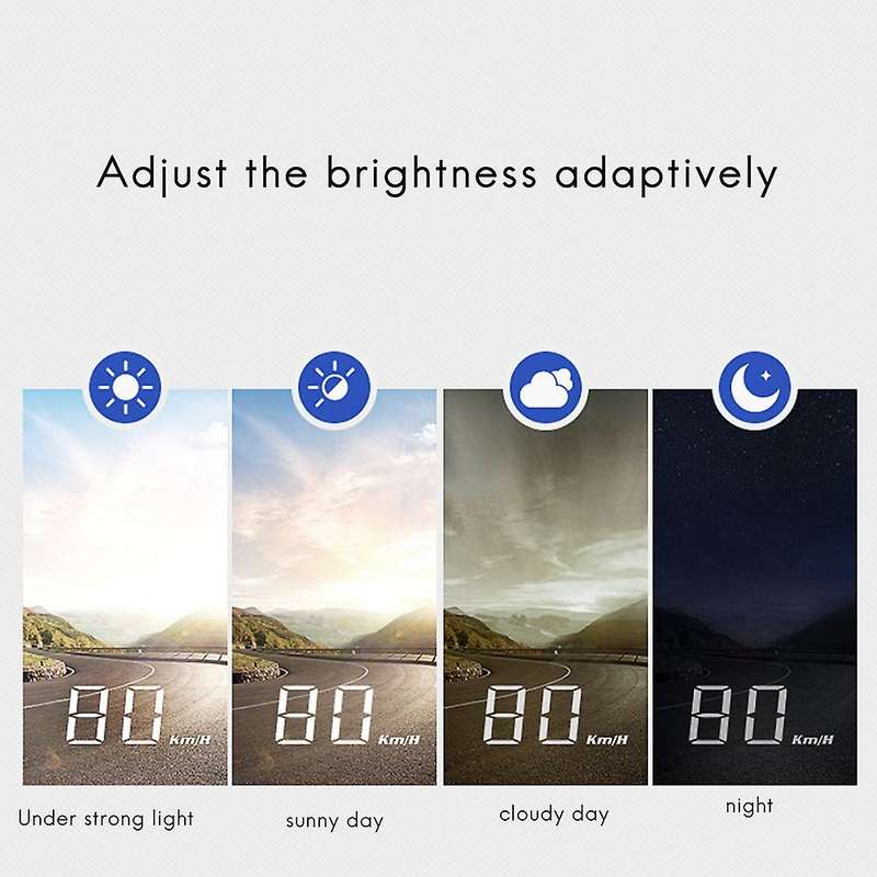 Car HUD OBDII Gauge Windshield Projector Overspeed Alarm Voltage Water Temperature Monitor Speedomet