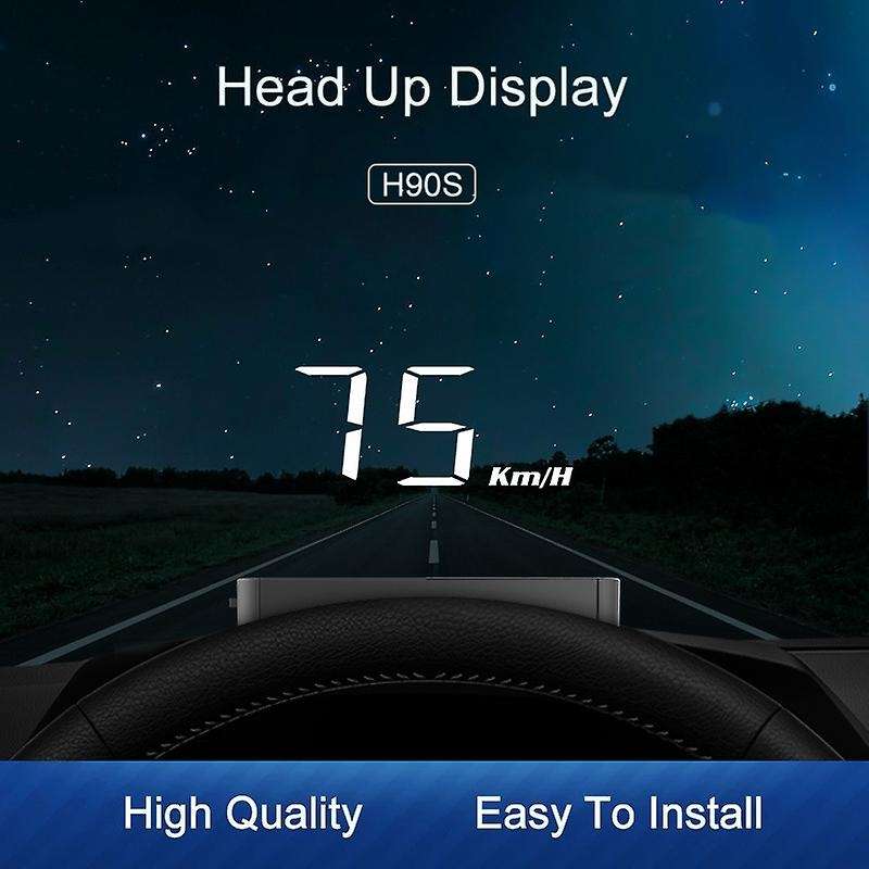 Car HUD OBDII Gauge Windshield Projector Overspeed Alarm Voltage Water Temperature Monitor Speedomet