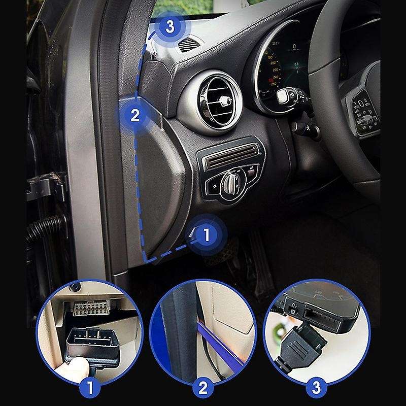 Car HUD Mirror OBDII Gauge Projector Overspeed Alarm Voltage Water Temperature Monitor Speedometer