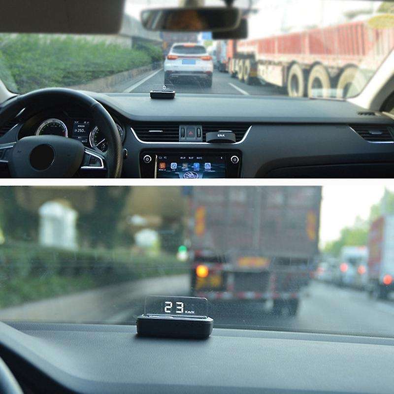 Car HUD Mirror OBDII Gauge Projector Overspeed Alarm Voltage Water Temperature Monitor Speedometer