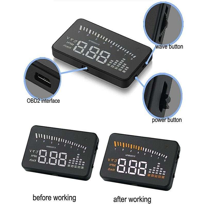 Car HUD Projector Head Up Display OBD2 EUOBD Speedometer over Speed Alarm X5 Car Monitor
