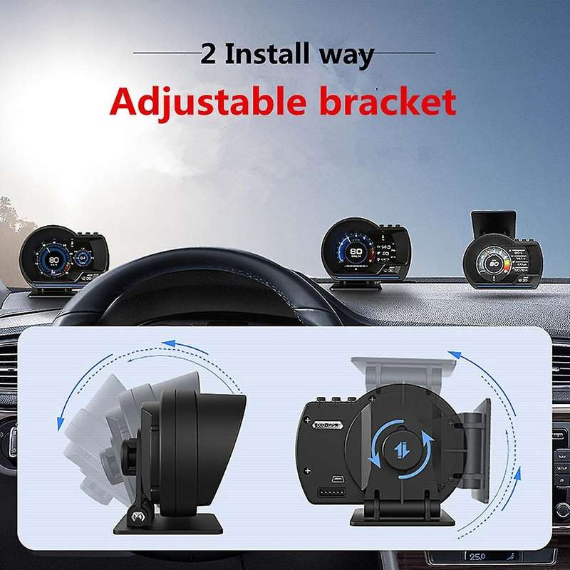 Car Hud Head Up Display Obd2 + Gps Dual Hd System Speedometer Digital Projection