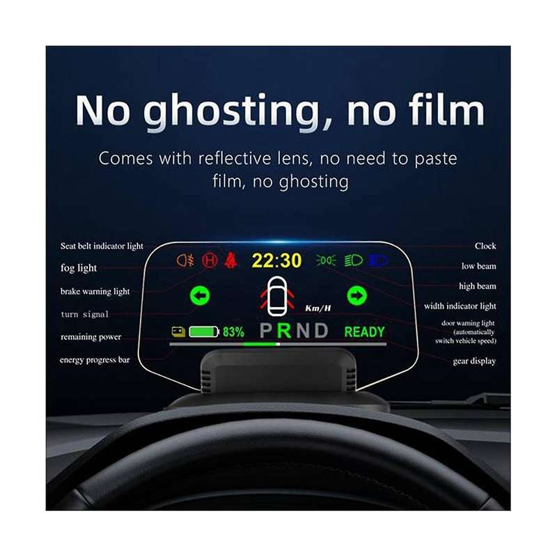 Car Hud Mirror Navigation Indicator Light Clock Vehicle Speed Fog Light for /y 2020 2021