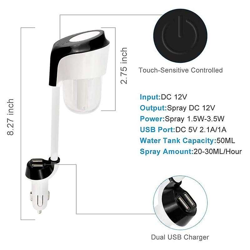Car Humidifier, Car Diffuser, Car Air Purifier with USB ,Mini Aromatherapy Diffuser, Portable Essent