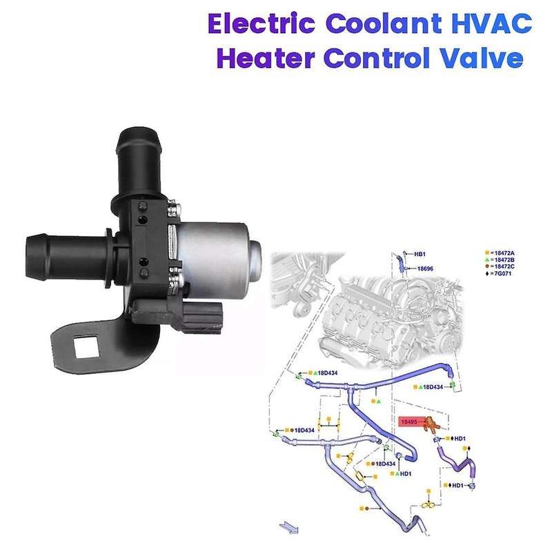 Car HVAC Heater Control Valve FL3Z-18495-A FL3Z-18495-B for 2015-2020 Electric Coolant Valve Gates