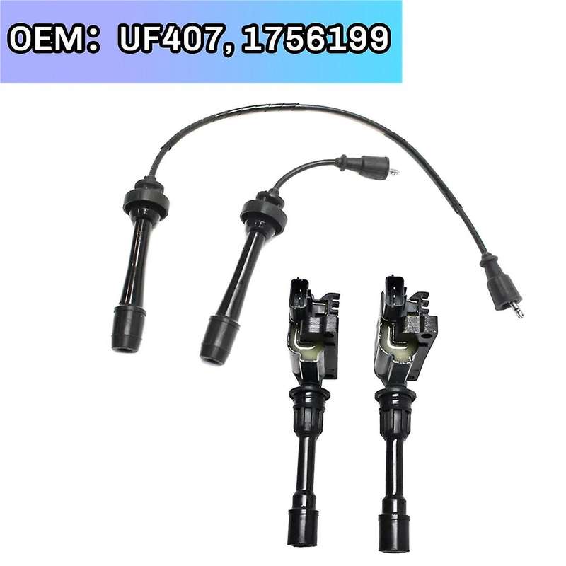 Car Ignition Coil & Spark Plug Wire Kit for MP3 Protege5 UF407, 1756199