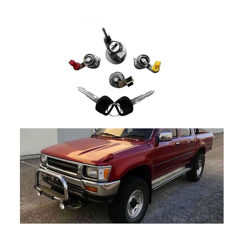 Car Ignition Door Locks & Gas Lock with 2 Keys Cylinder Set for Pickup Truck 1988 - 1997 69005-35130