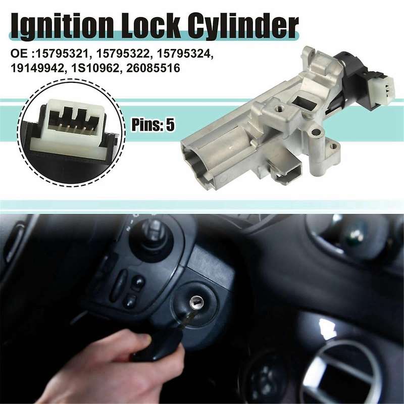 Car Ignition Swich Assembly Door Lock Cylinder for 2004-2012 15795321 15795322 15795324 19149942