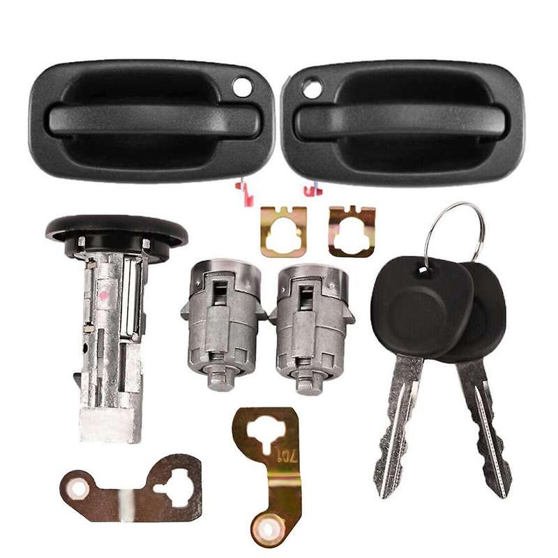 Car Ignition Switch Lock Cylinder Door Lock Kit with Keys 15298924 15034985L for 1500 2500 1999-2006