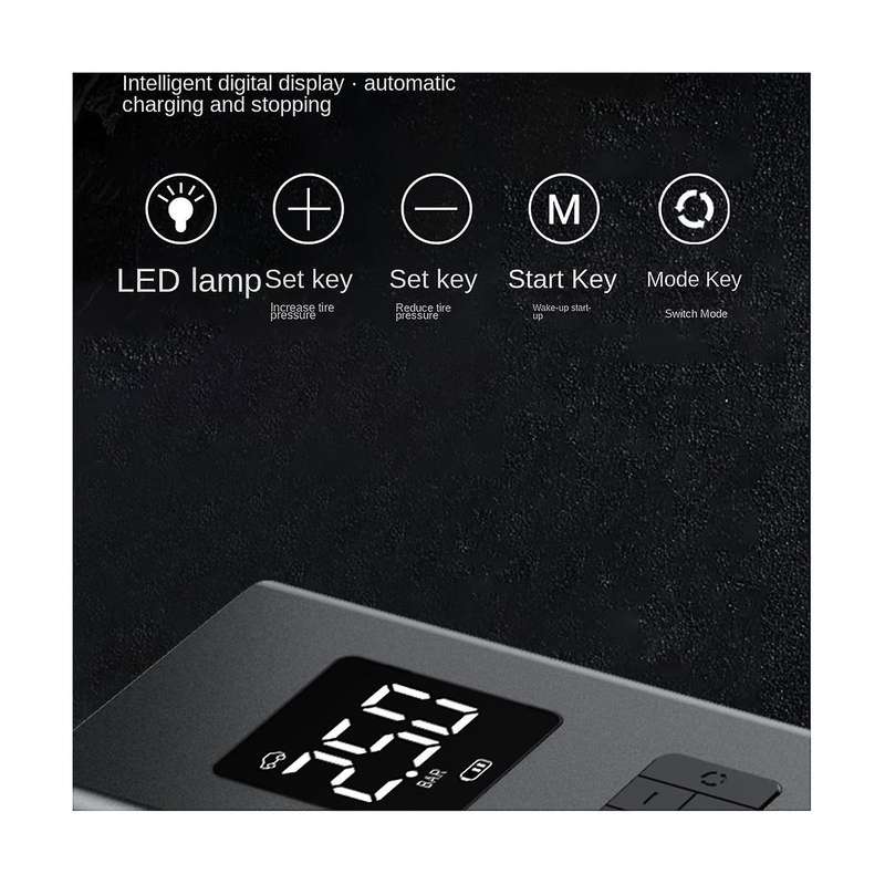 Car Inflator Pump Portable Handheld Wireless Charging Digital Display with Light 11.1v Car Motorcycl